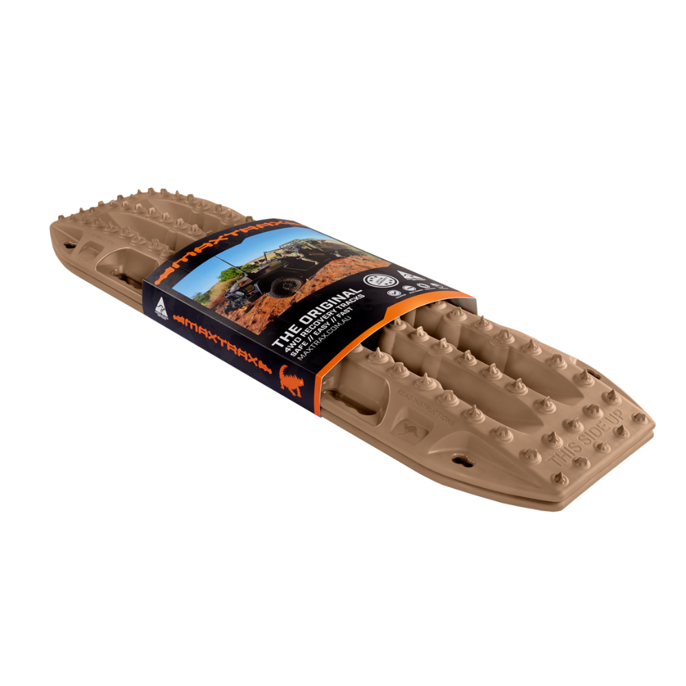MAXTRAX MKII Desert Tan Pair of Recovery Tracks in Package